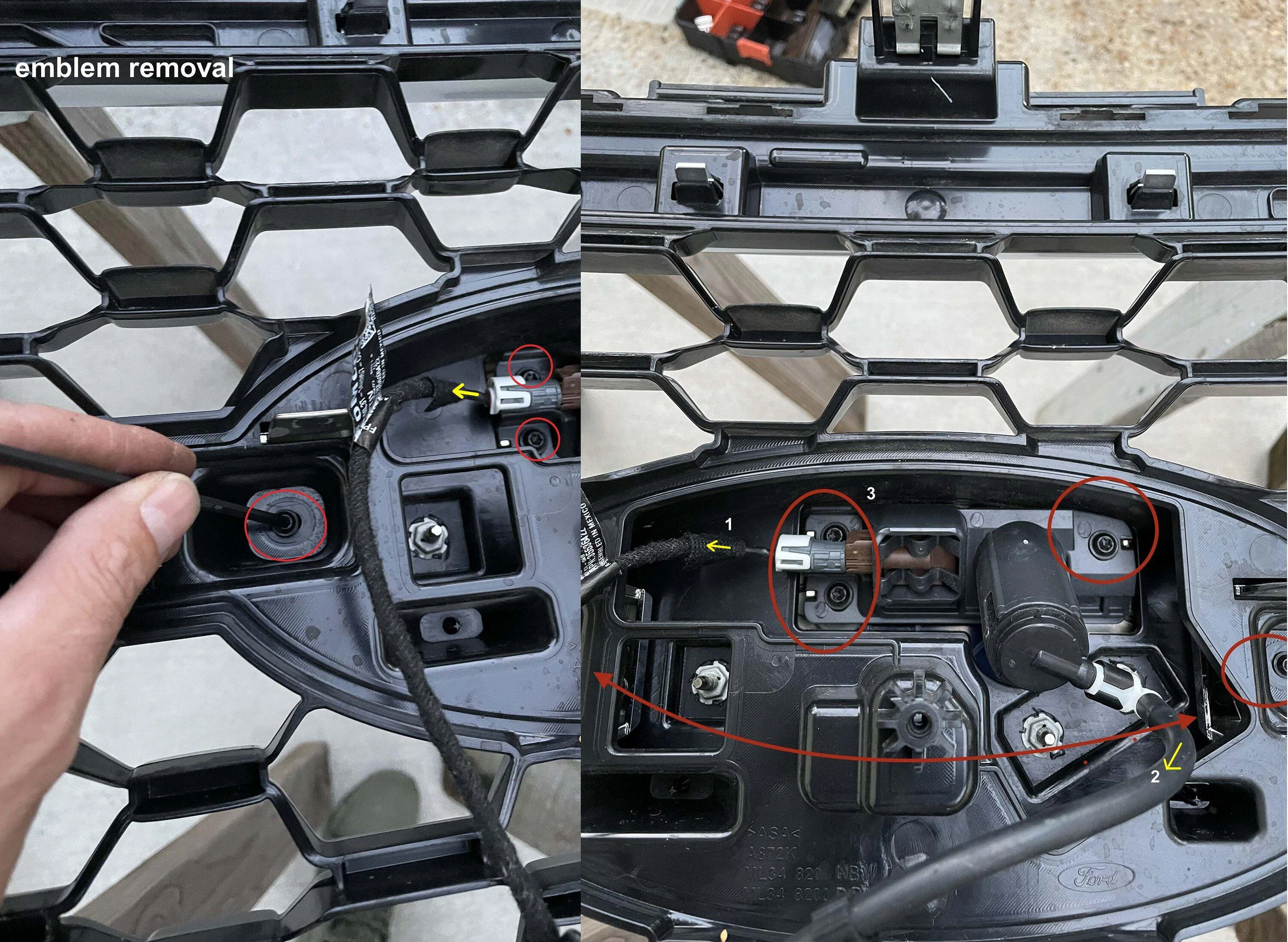 Ford F-150 How To - Disassemble Platinum Grille (chrome delete) 003