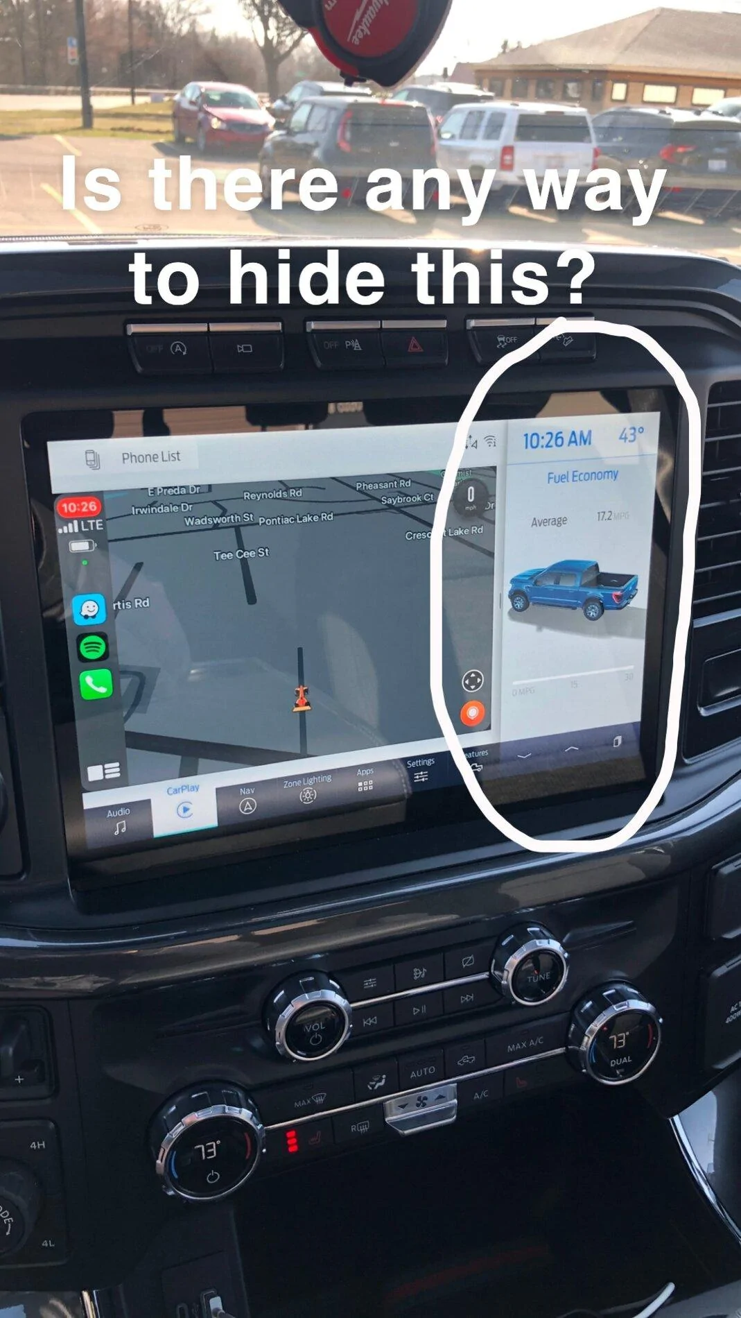 Ford F-150 Sync 4 - Is there any way to hide this? 0C1A15CC-585F-4425-AD59-8575E7DE4338
