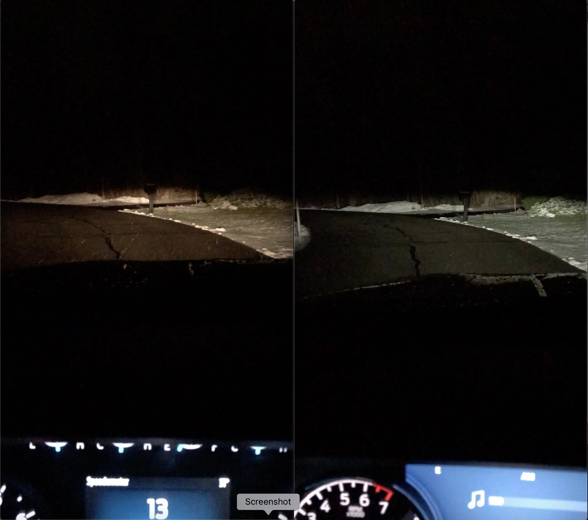 Ford F-150 Halogen vs LED headlights on 2021 F-150 -- real world comparison pics 1
