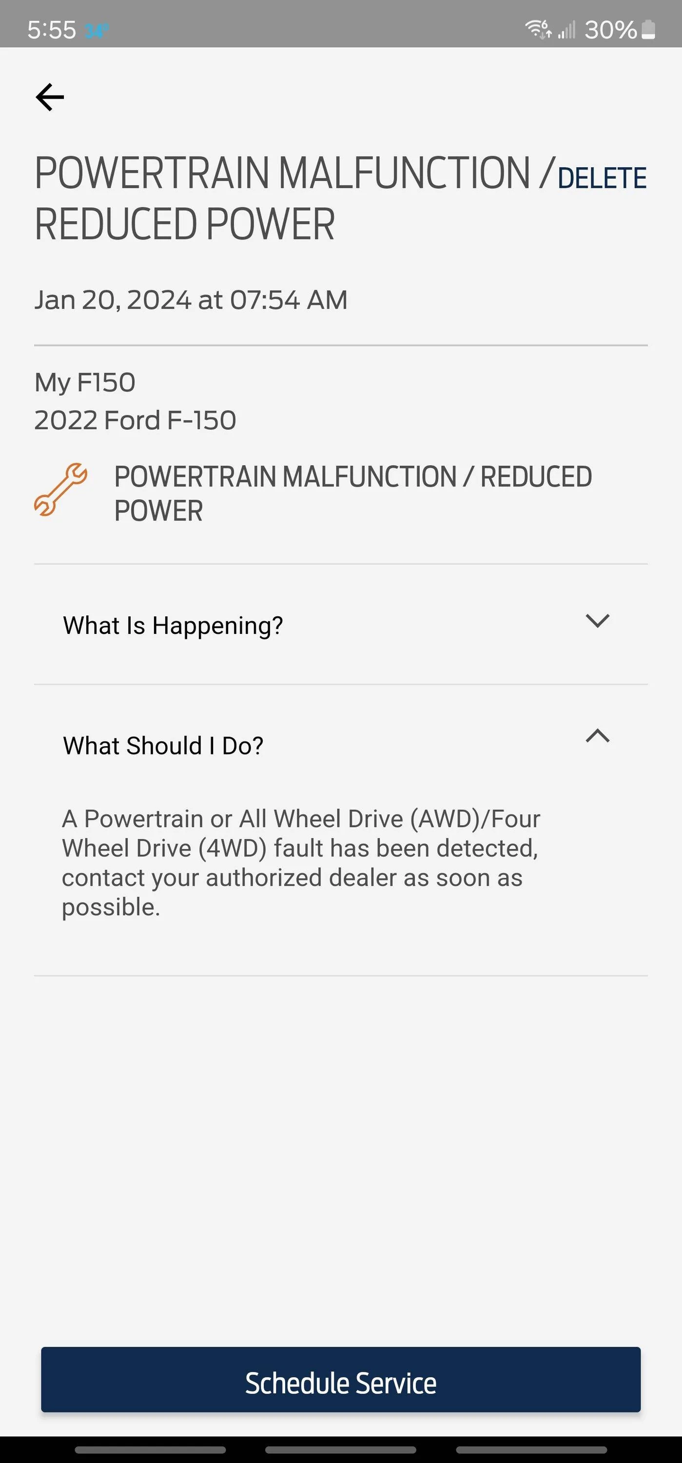 Ford F-150 Powertrain malfunction/reduced power 1000003454