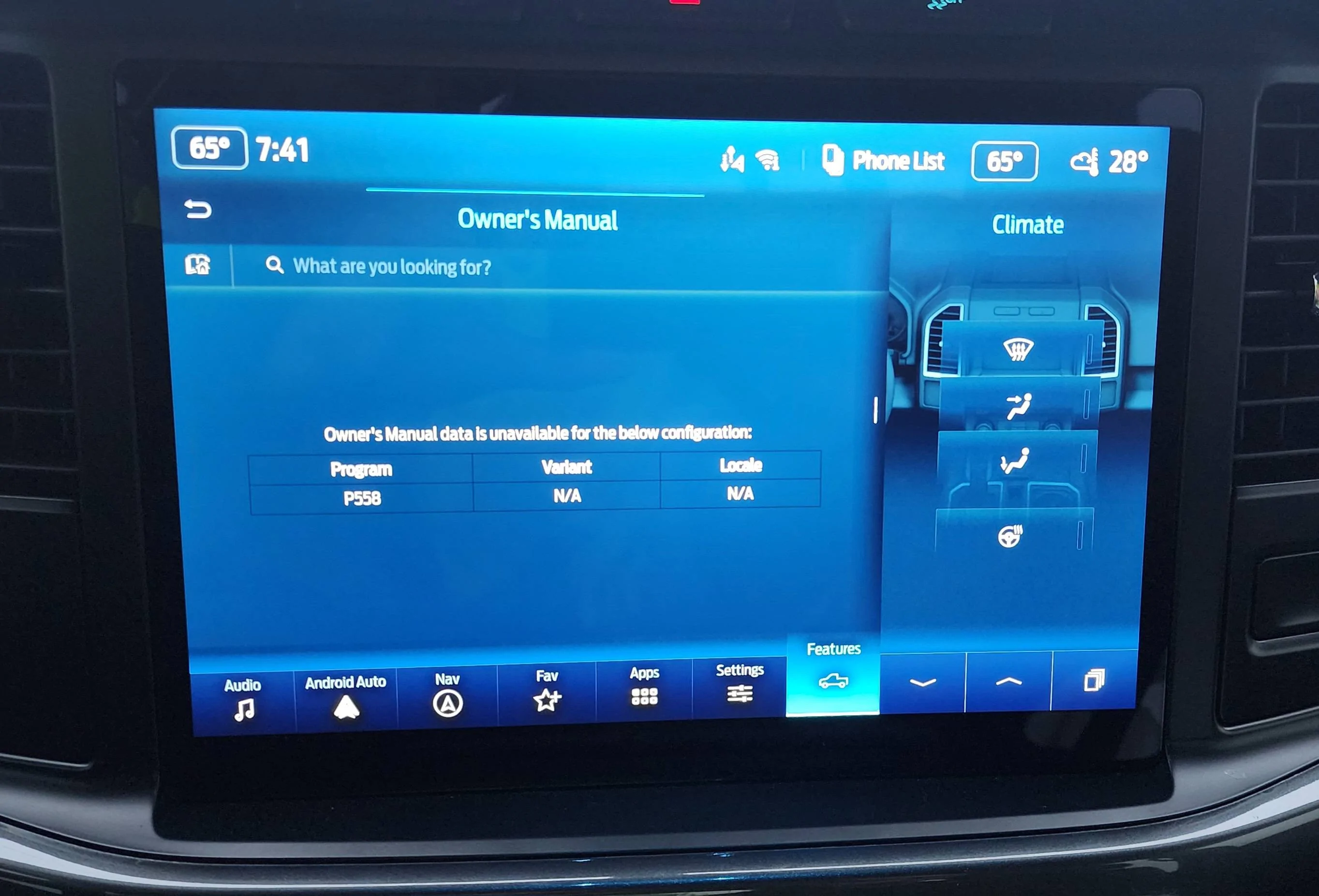 Ford F-150 SOLVED - Unable to access owners manual through touch screen - SOLVED 1000007833