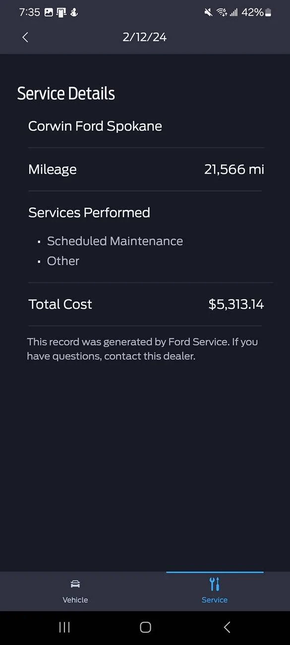 Ford F-150 False service records 1000014552