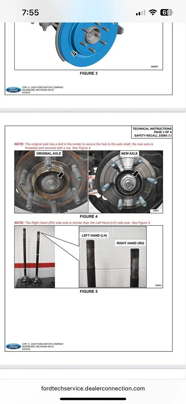 Ford F-150 2021 F150 Axel Bolt Recall 23V896 1000023027