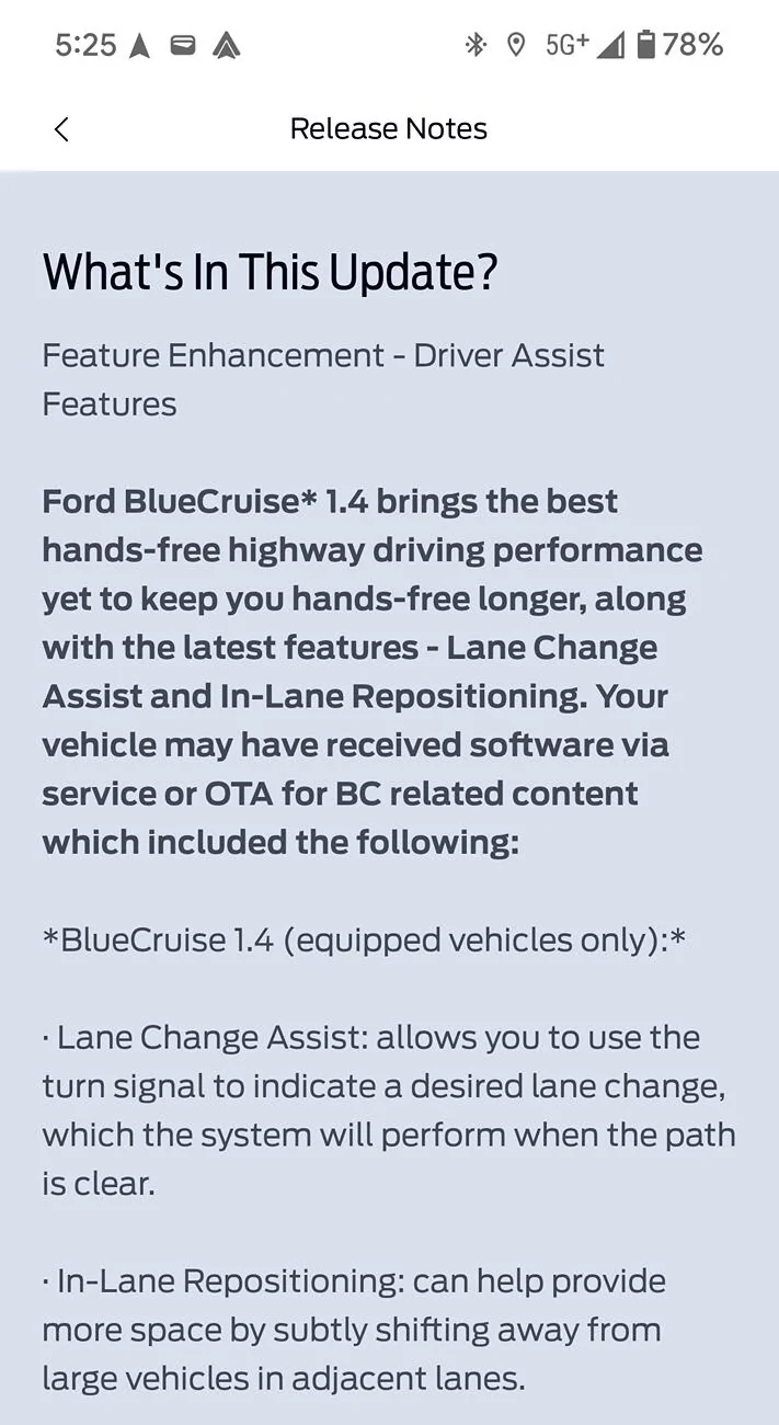 Ford F-150 I got BlueCruise 1.4 OTA......or did I? 112