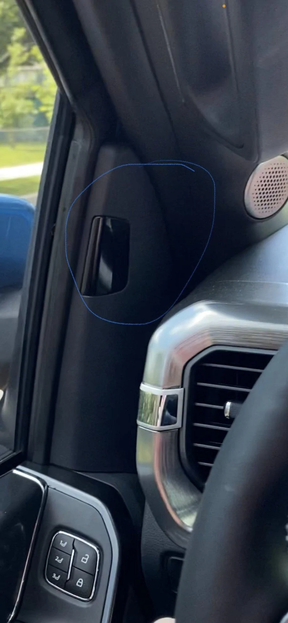 Ford F-150 Unused Plug Behind Trim 149F03FD-D9C5-4C0A-B8C3-4F7D0B834F62