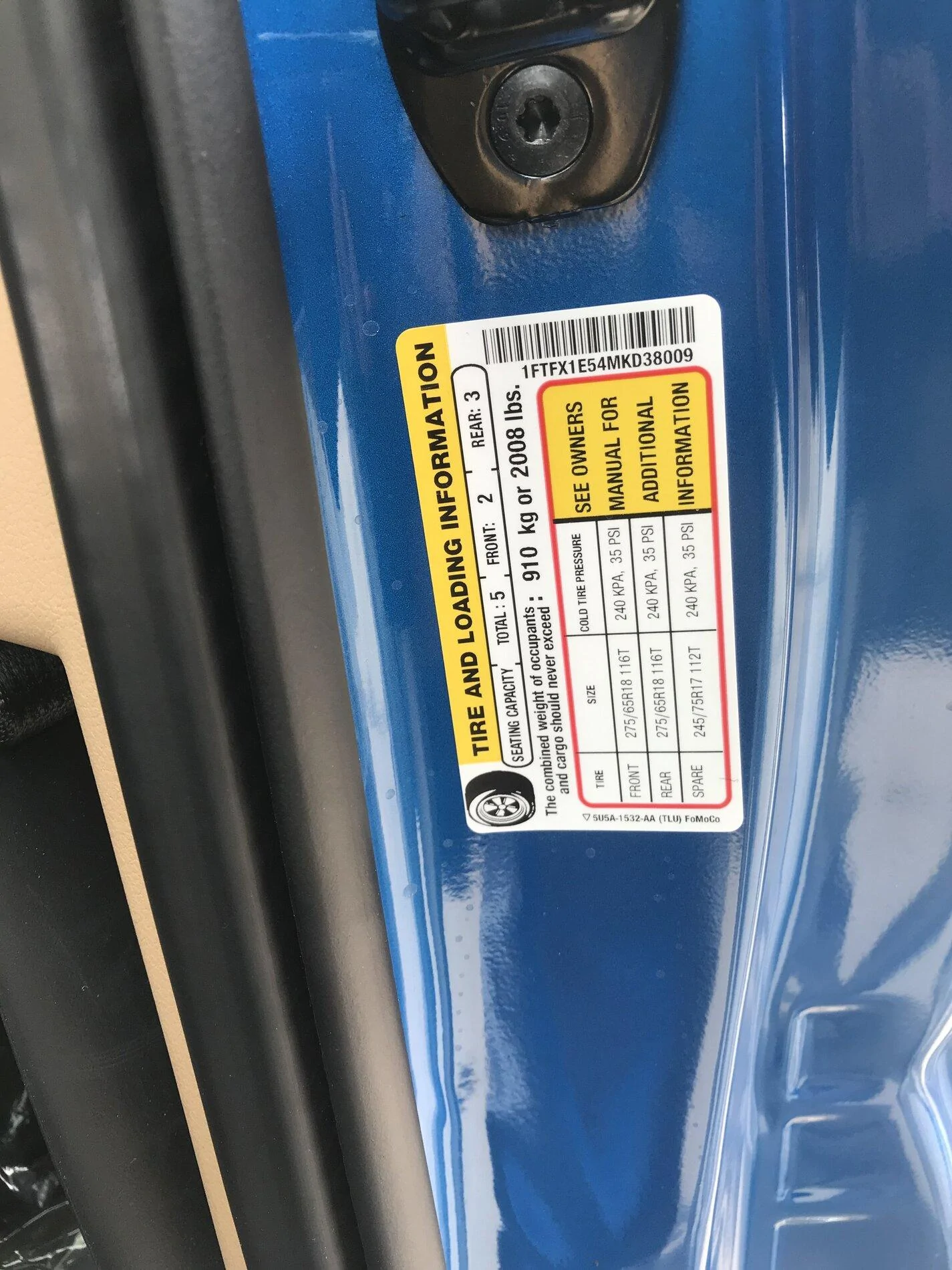 Ford F-150 2021 F-150 Payload Stickers 14A86930-8325-4921-9F21-EF12A288C270