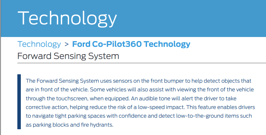 Ford F-150 proximity sensors on front bumper? 1601040478941