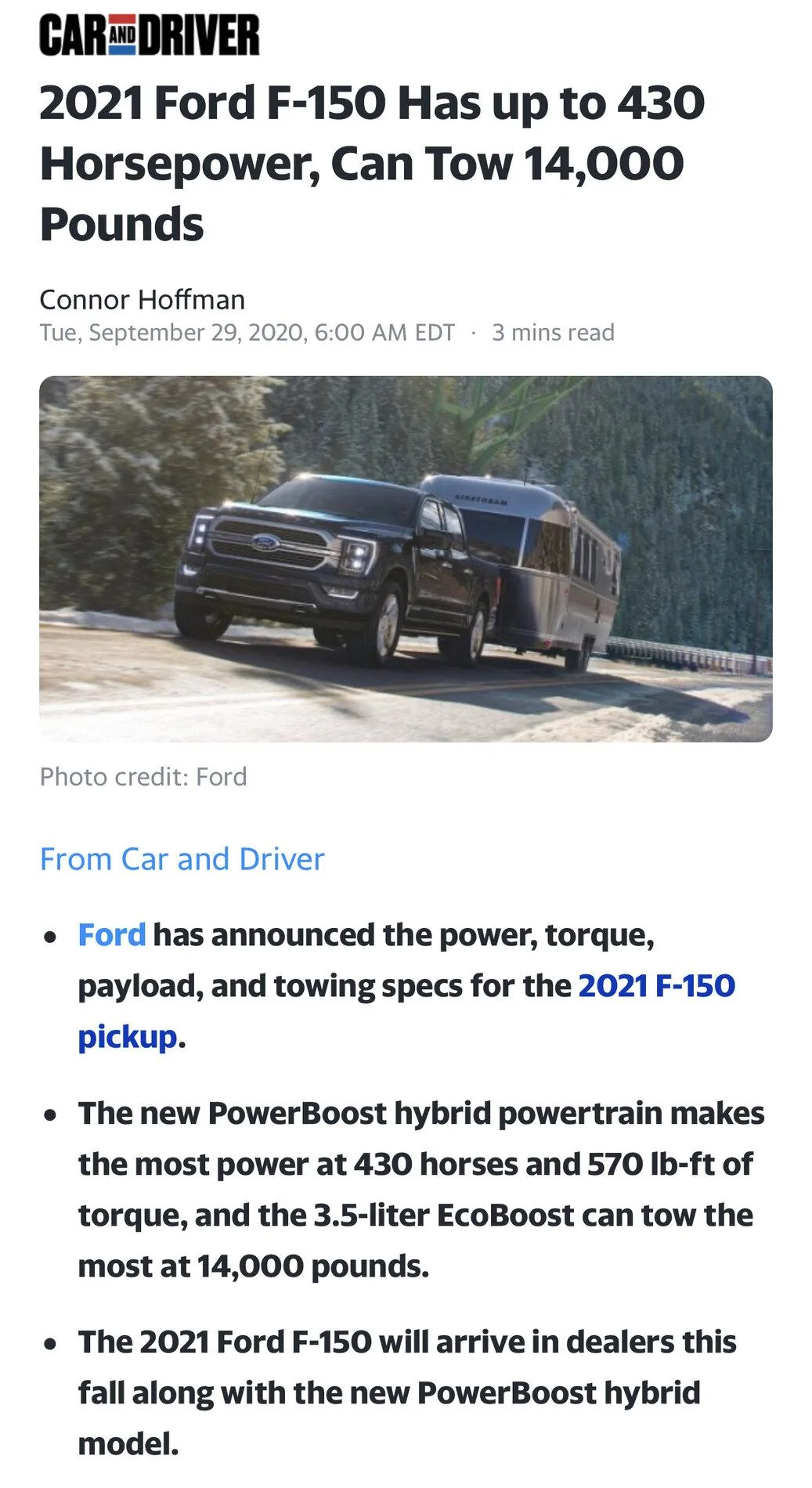 Ford F-150 Powerboost HP / Torque Predictions? Timing? 1601381605637