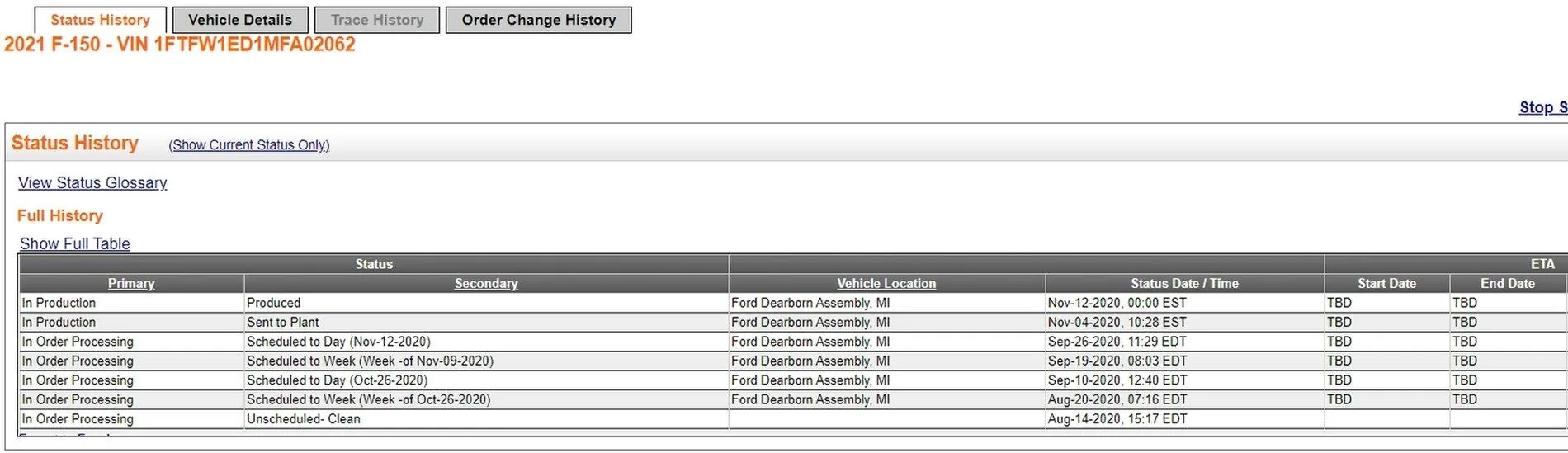 Ford F-150 Any retail orders receive a VIN yet? 1605322516803