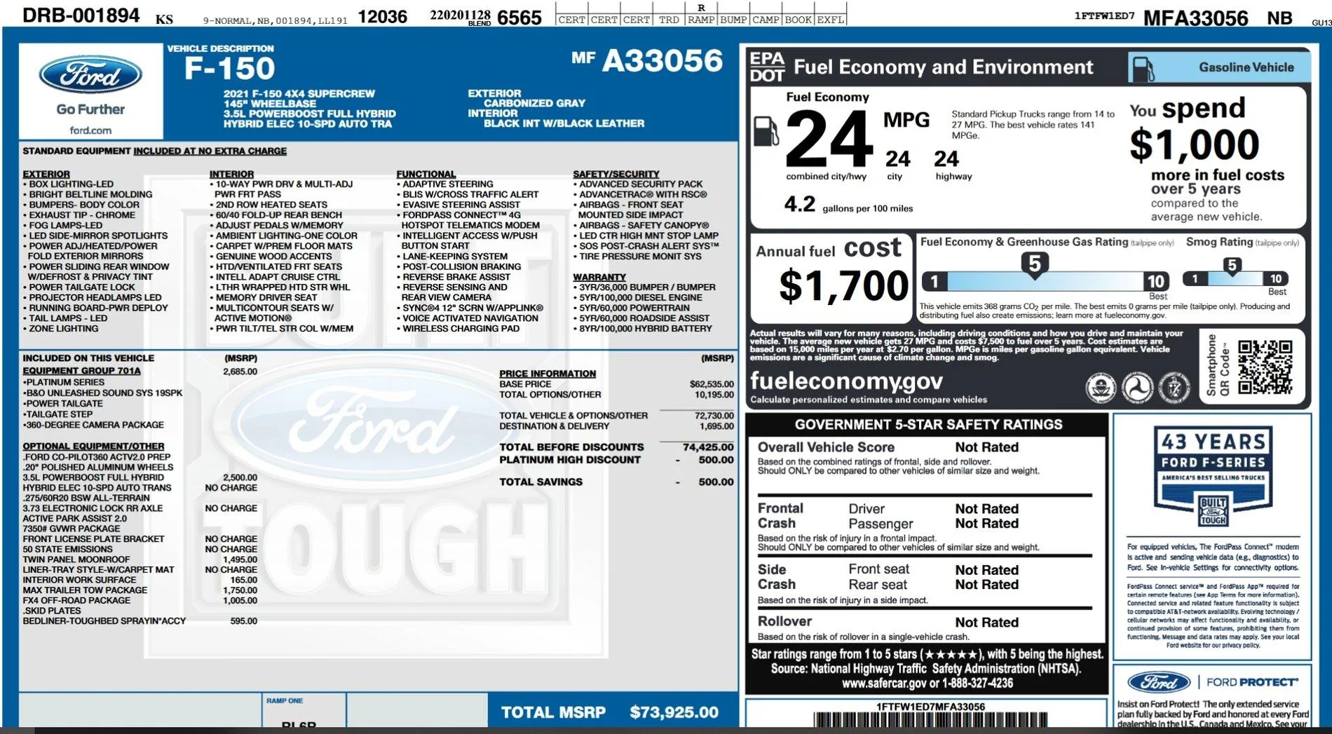 Ford F-150 🧭 Track Your F-150 Order by VIN Number 1608219148172