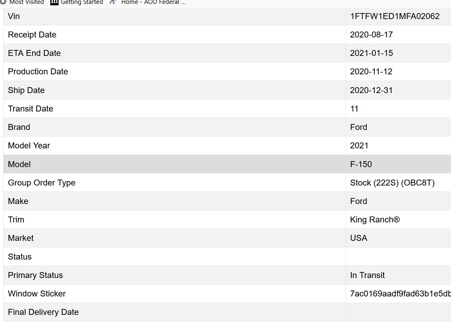 Ford F-150 2021+ F-150 Orders Tracking List & Stats [Enter Yours!] 1609602225621