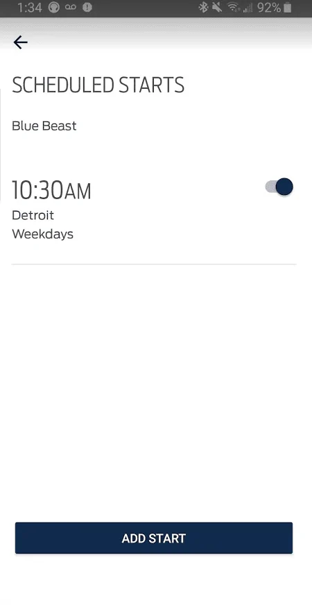 Ford F-150 FordPass Scheduled Start issue 1614728851316