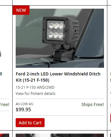 Ford F-150 Ditch light brackets 1614808024909