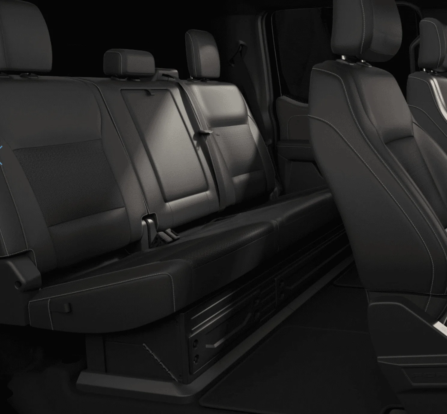 Ford F-150 Underneath rear seat without lockable fold-flat storage 1619031280440