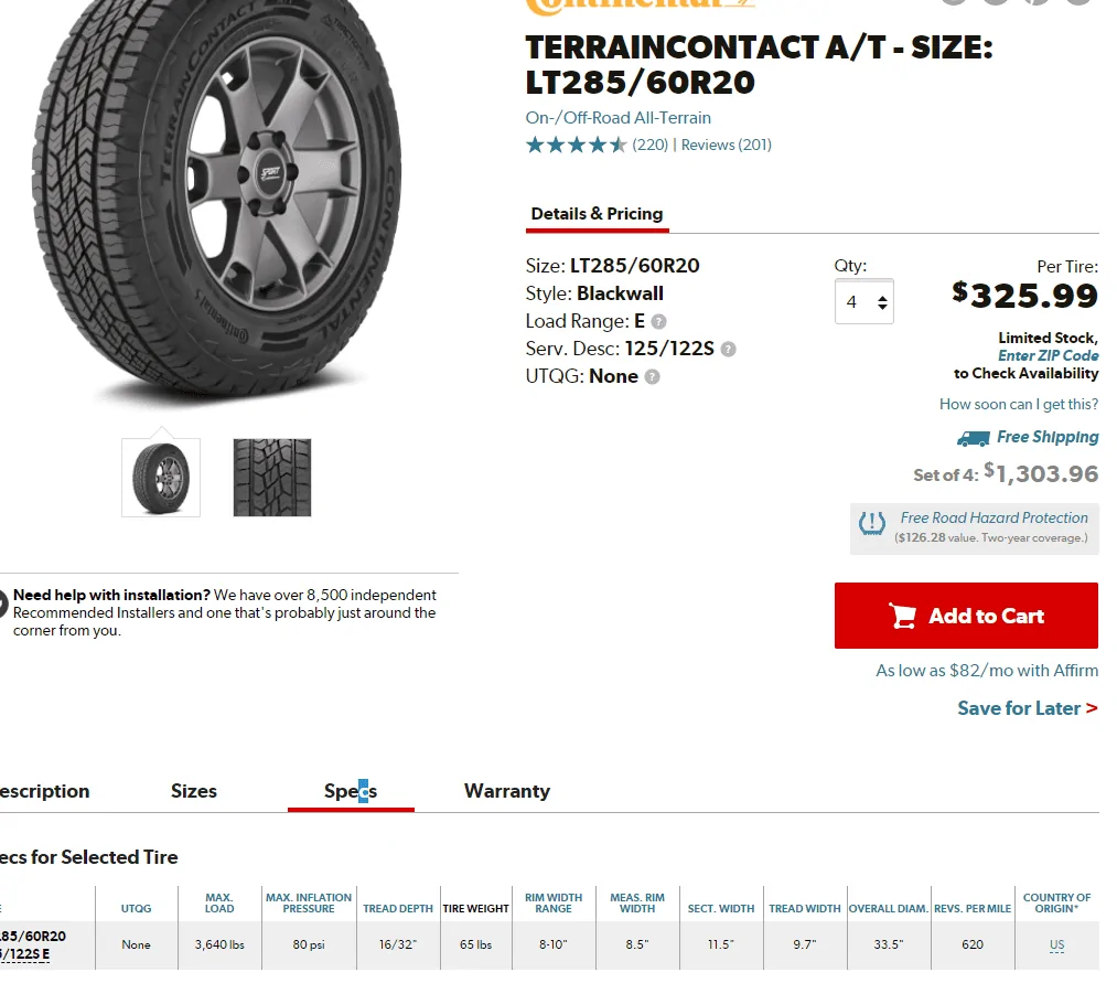 Ford F-150 What Tires 1619087836777