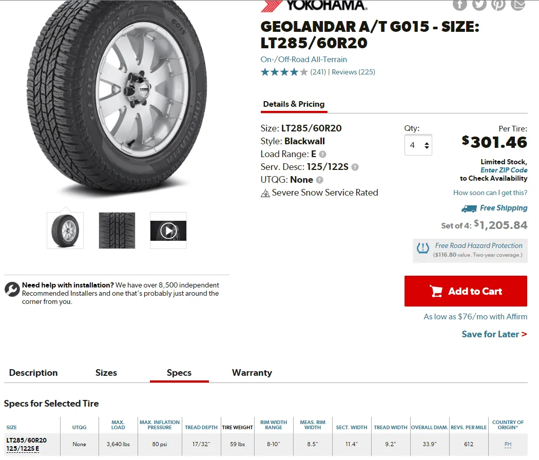 Ford F-150 What Tires 1619087854788