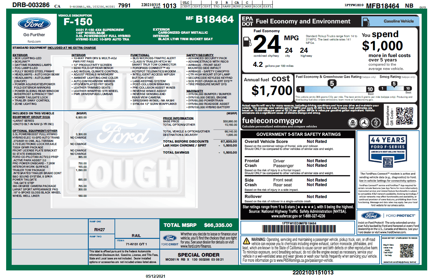 Ford F-150 03/15 Build Week 1621009899689