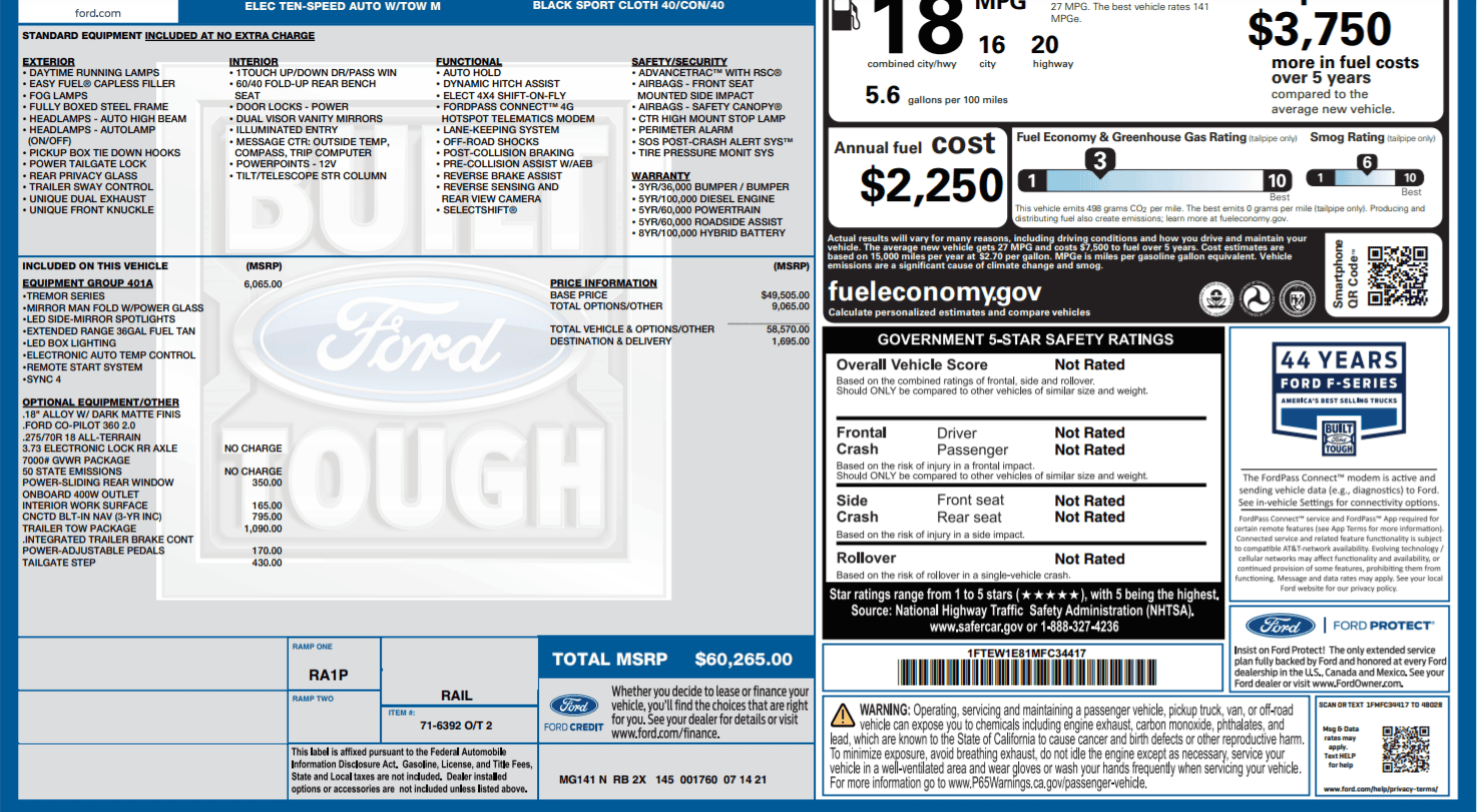 Ford F-150 2021 F-150 Tremor Scheduled 1626736366271