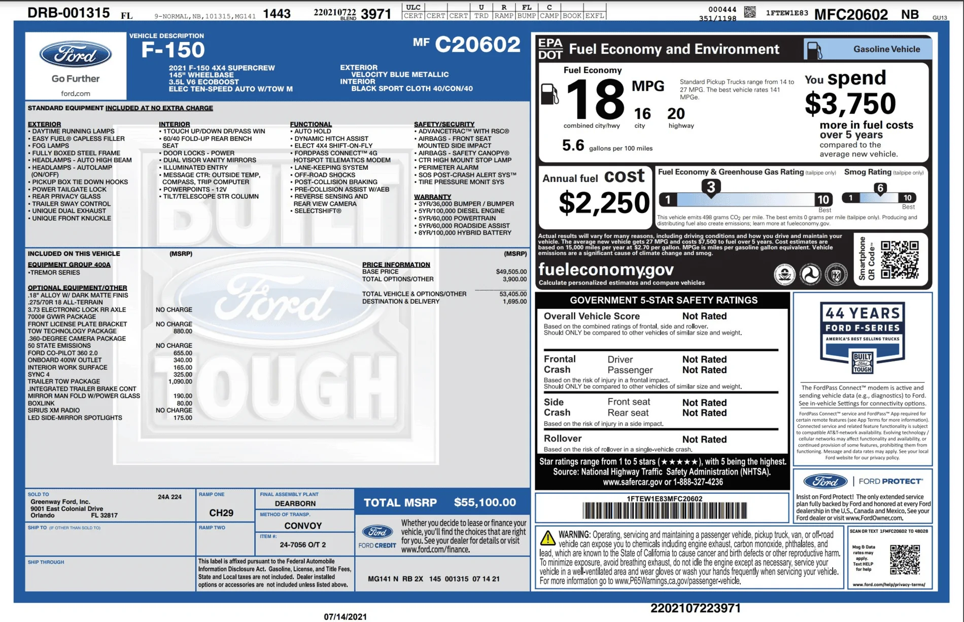 Ford F-150 2021 F-150 Tremor Scheduled 1626736471879