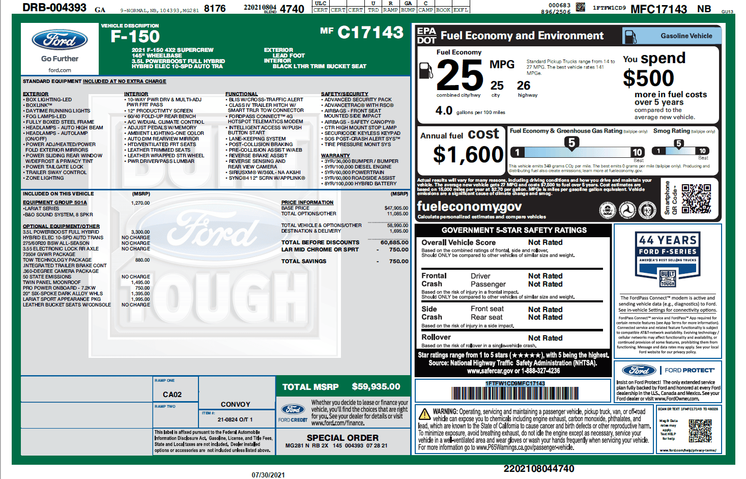Ford F-150 8/2 Build Week 1627677231800