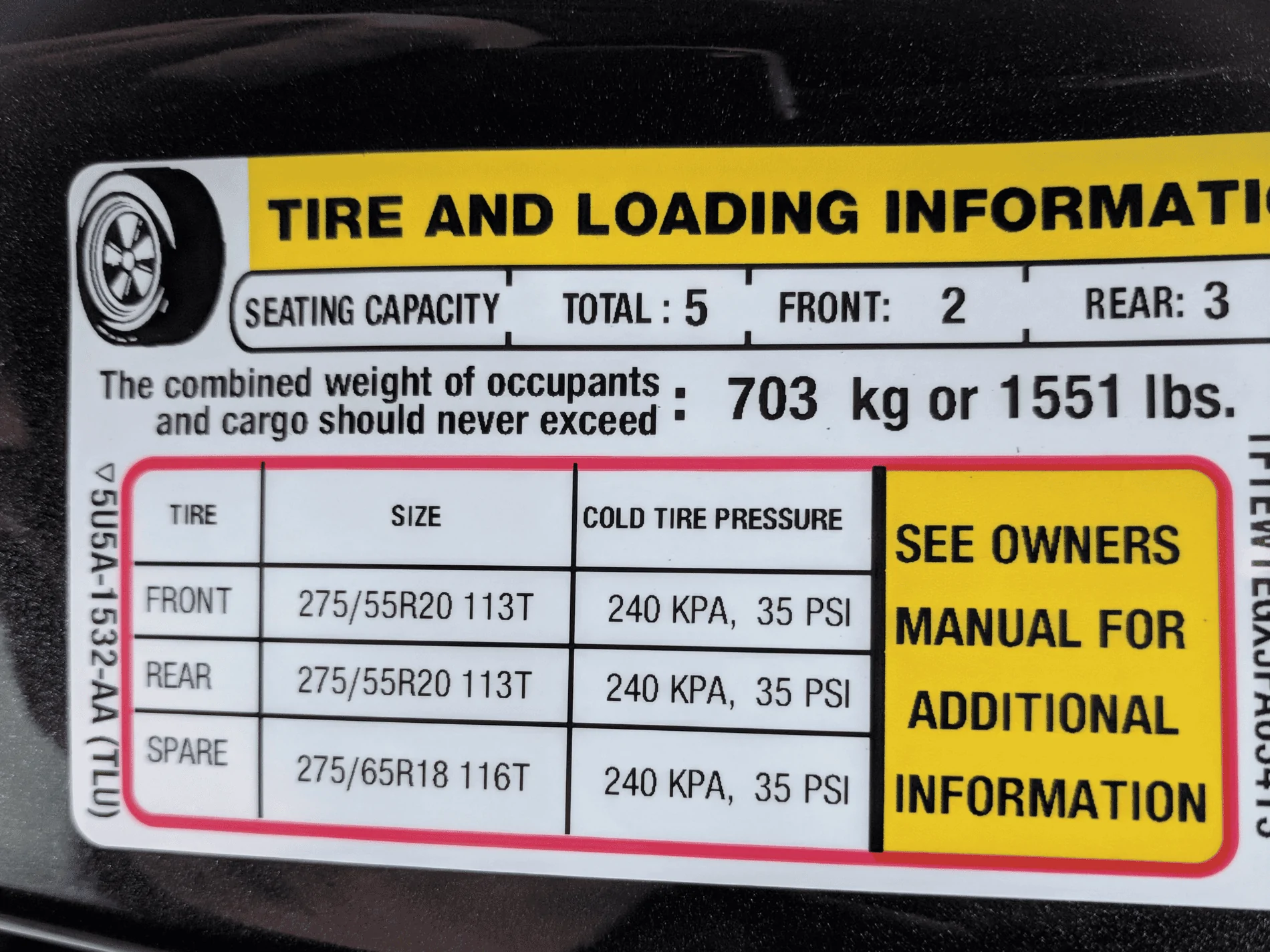 Ford F-150 Tremor Towing Stickers (Door Jam Labels) 1628598501587