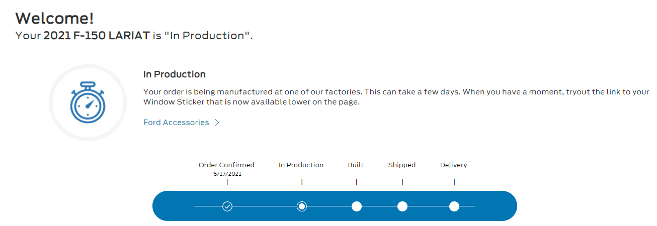 Ford F-150 Dealer update: No more 2021 F-150 orders will be built.  MY2022 Order Bank opens Sept 15 1631637265590