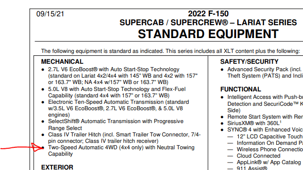 Ford F-150 Tremor 4 awd mode 1632402143198