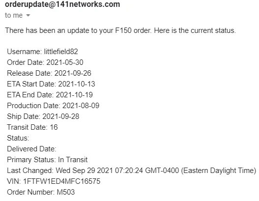 Ford F-150 8/2 Build Week 1632919836532