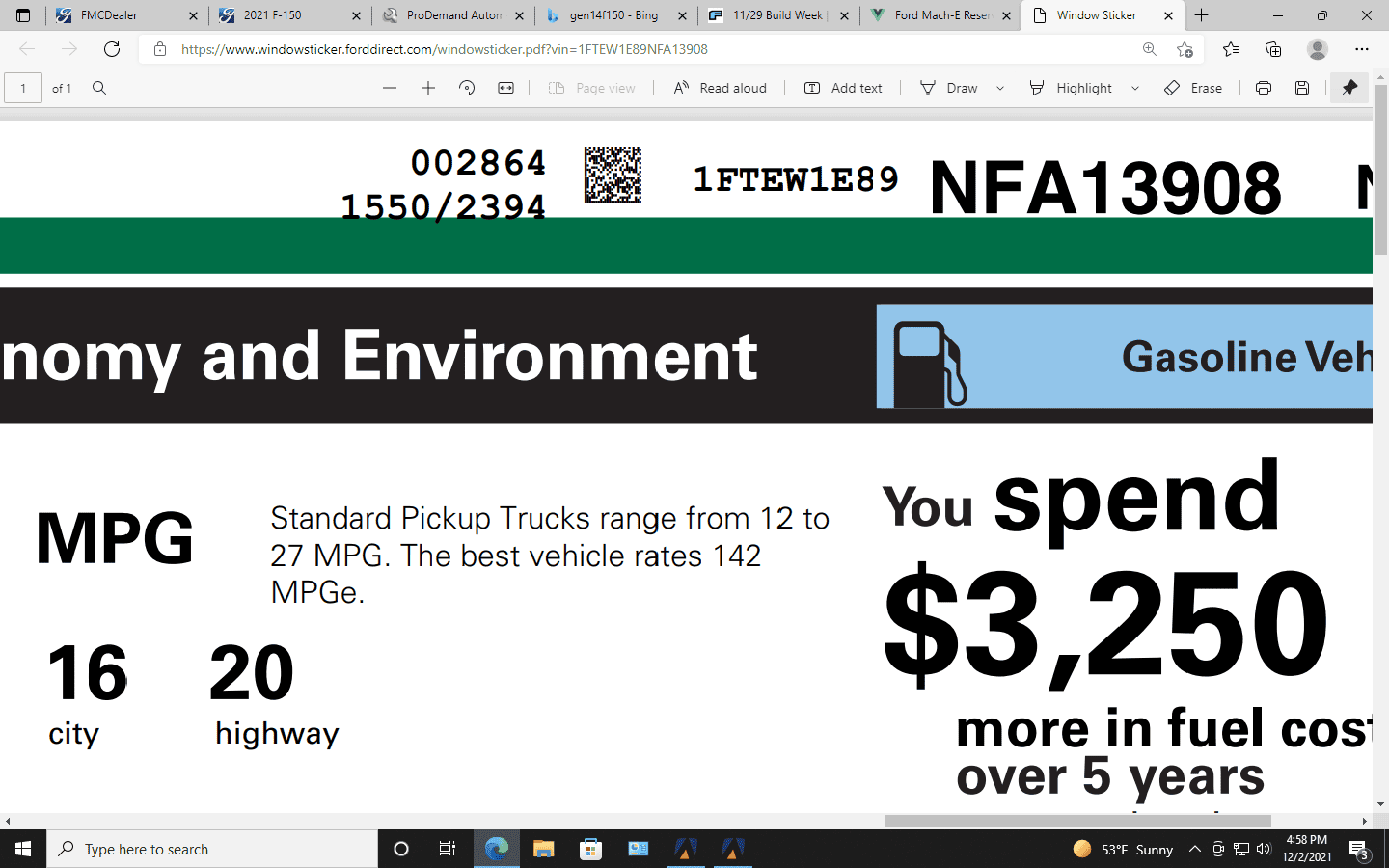 Ford F-150 11/29 Build Week 1638485978223