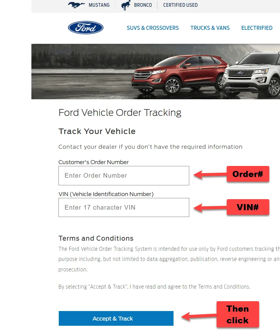 Ford F-150 Order tracking system malfunction 1638790009723