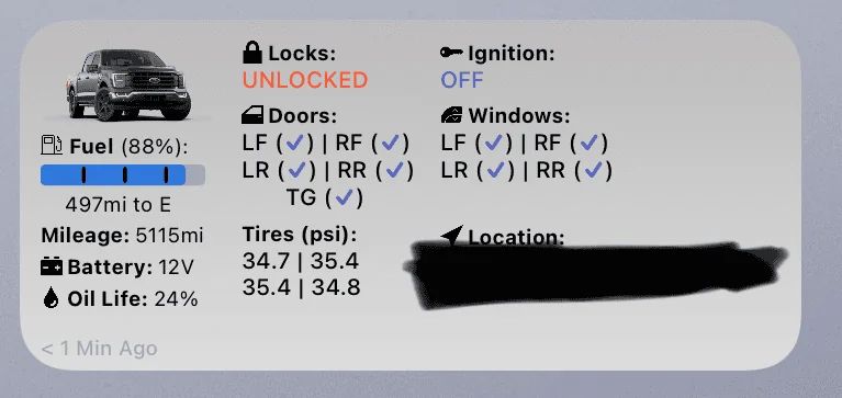 Ford F-150 FordPass - Scriptable Widget (iOS, iPad, MacOS) 1639688883865