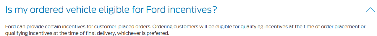 Ford F-150 Do you lock in price and offers when ordering? 1641999801025