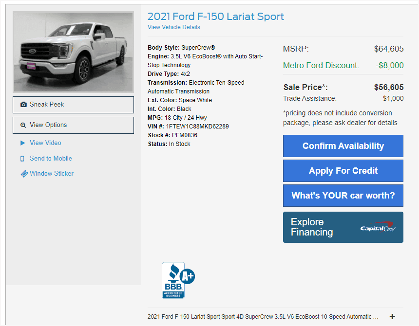 Ford F-150 Who can sell me a car? (Central Valley, California) LARIAT 4x4 super crew needed....WILL TRAVEL! 1644426977742