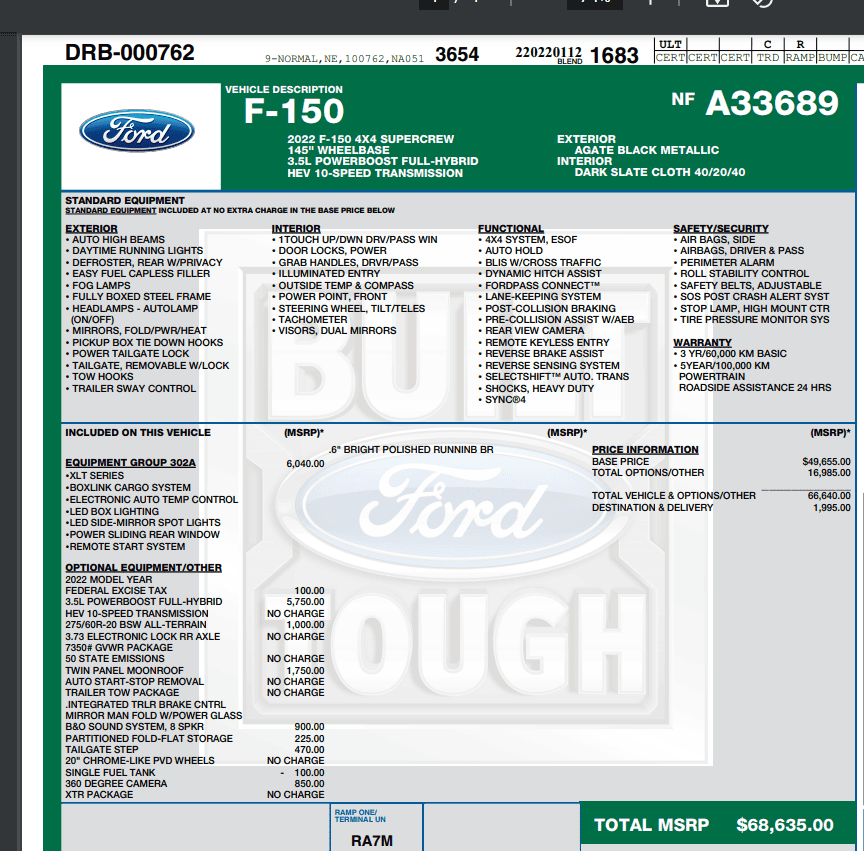 Ford F-150 01/10/22 Build Week Club 1647455772105