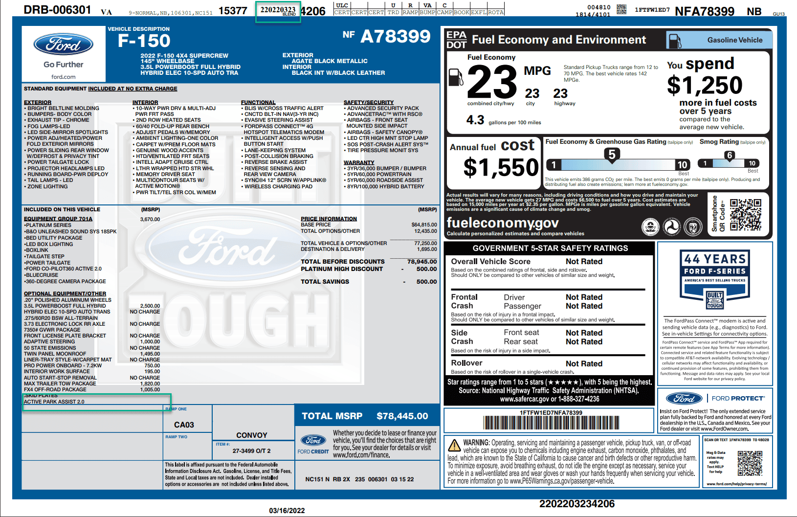 Ford F-150 Active Park Assist Removal for Job 2? 1647462742938