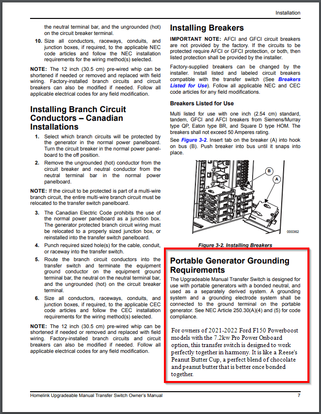 Ford F-150 Installed Transfer Switch in House 1647728610923