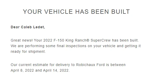 Ford F-150 3/14/2022 Build Week 1649253392236