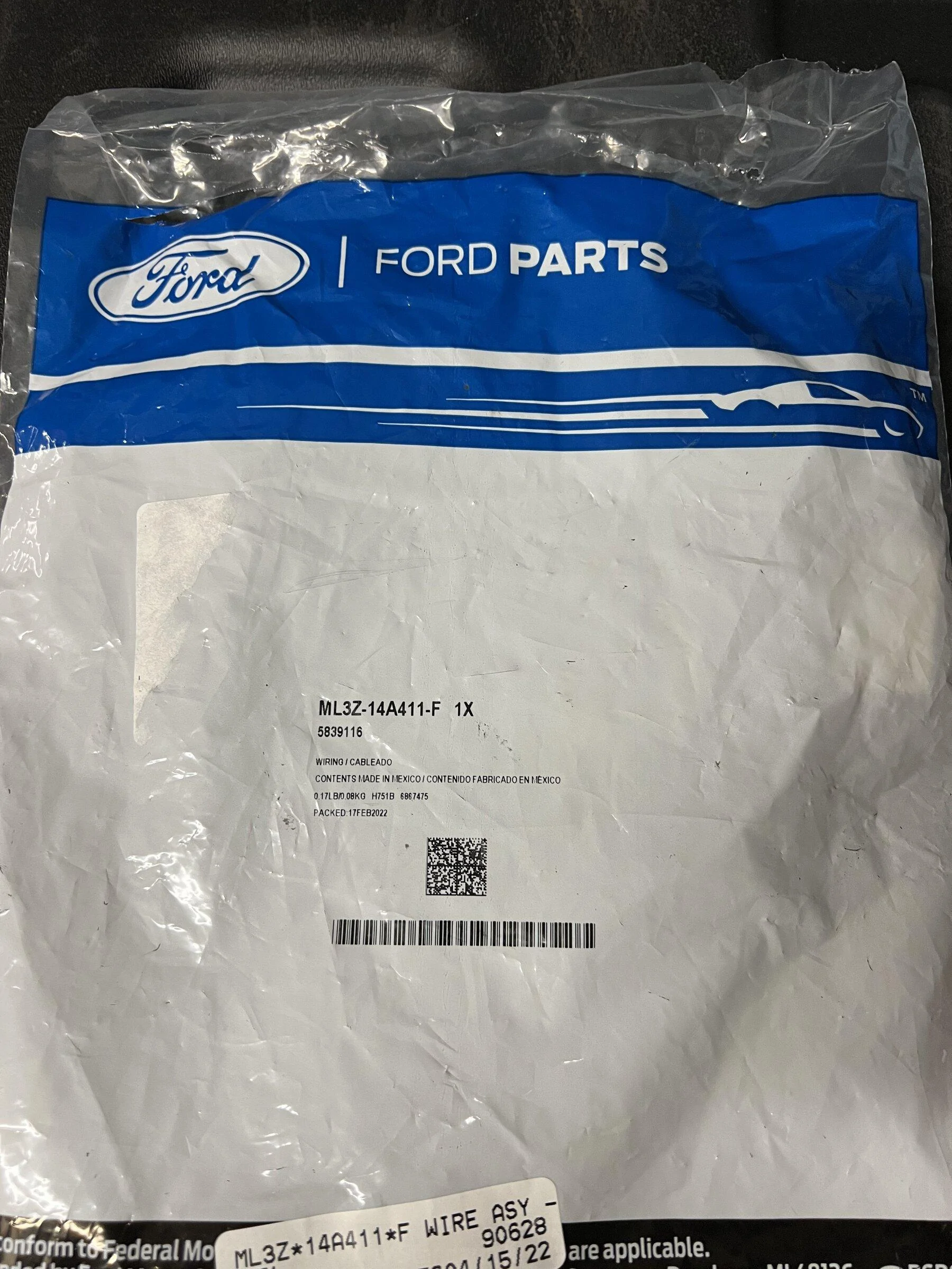 Ford F-150 2022 Lariat cargo light wiring harness parts 1650924498639