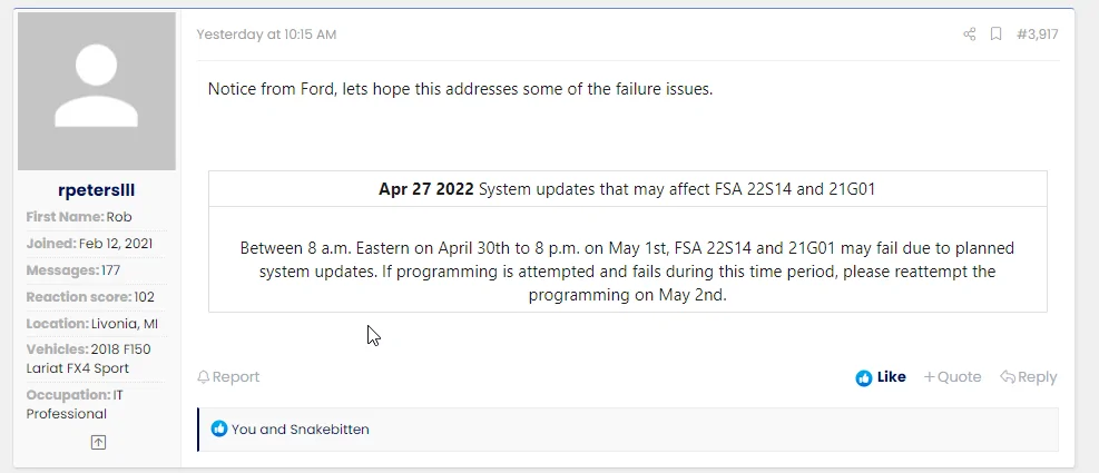 Ford F-150 ECU module programming guide using FDRS 1651150055326
