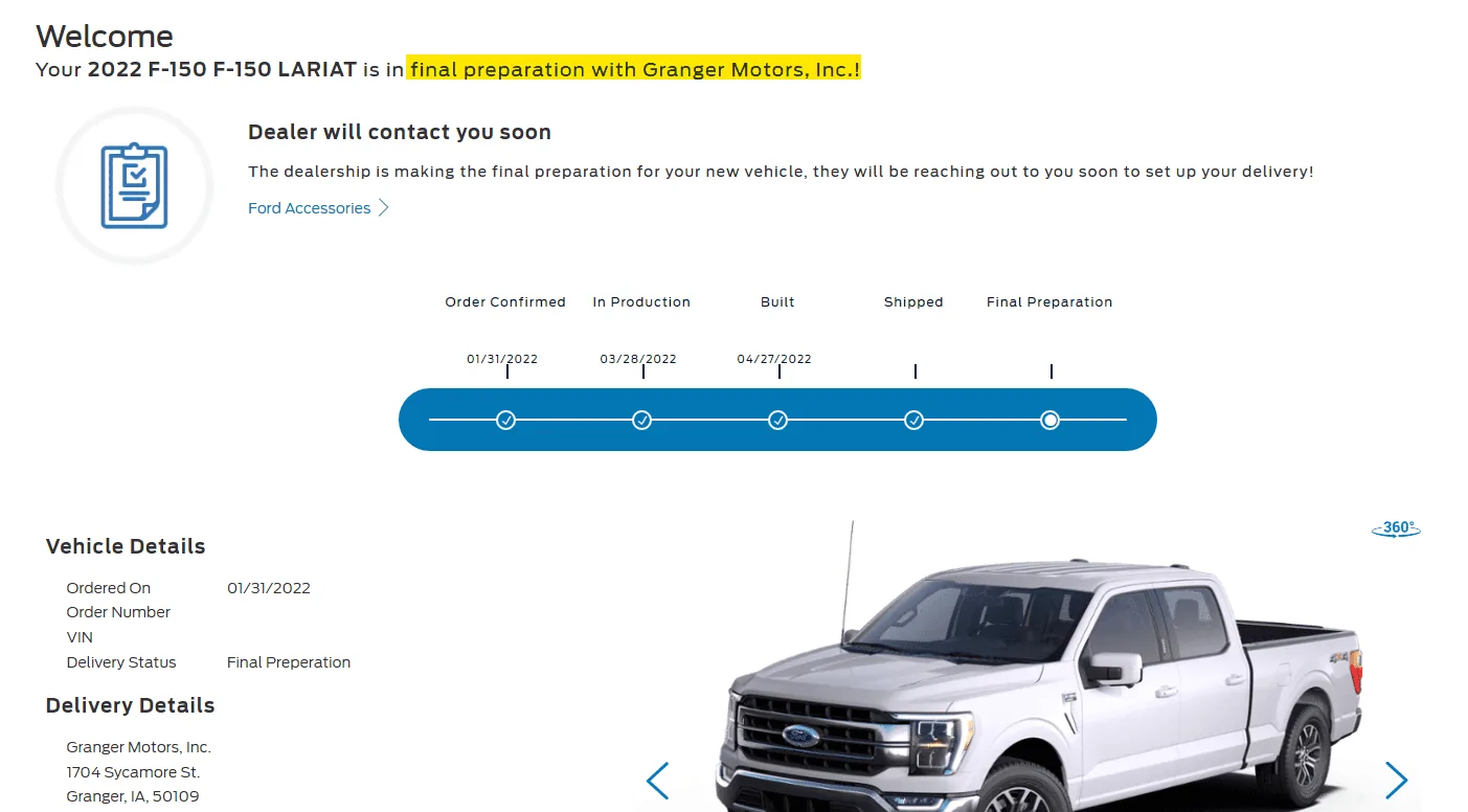 Ford F-150 03/21/22 Build Week Group 1655227608946