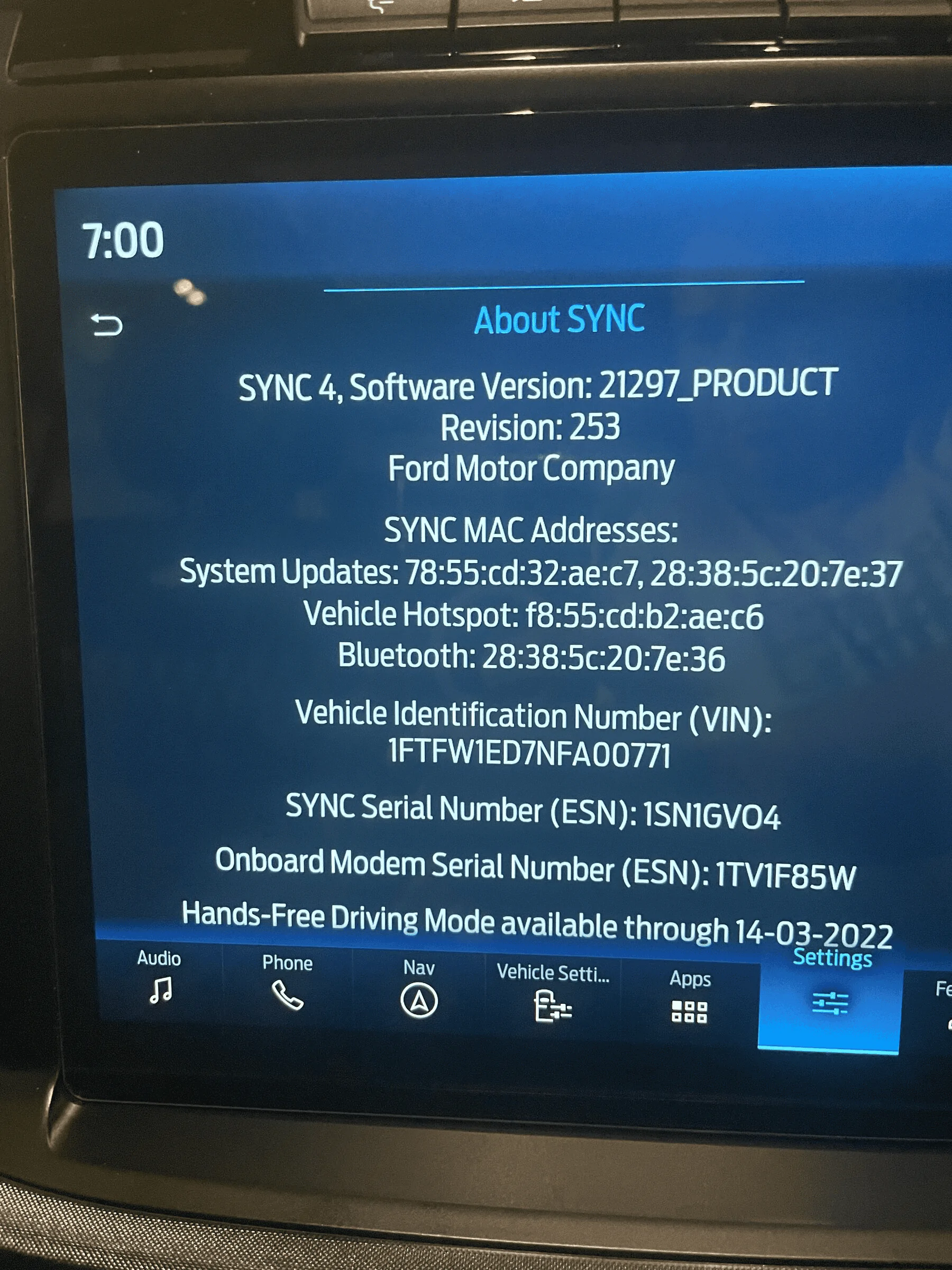 Ford F-150 Blue Cruise Not allowing hands free 1659636014633