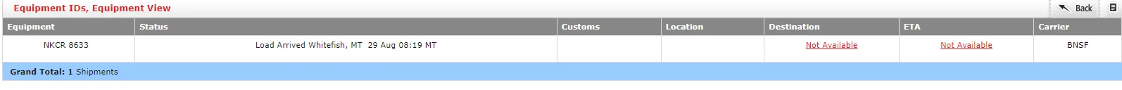 Ford F-150 CSX phone tracking says the railcar is empty 1661799724086