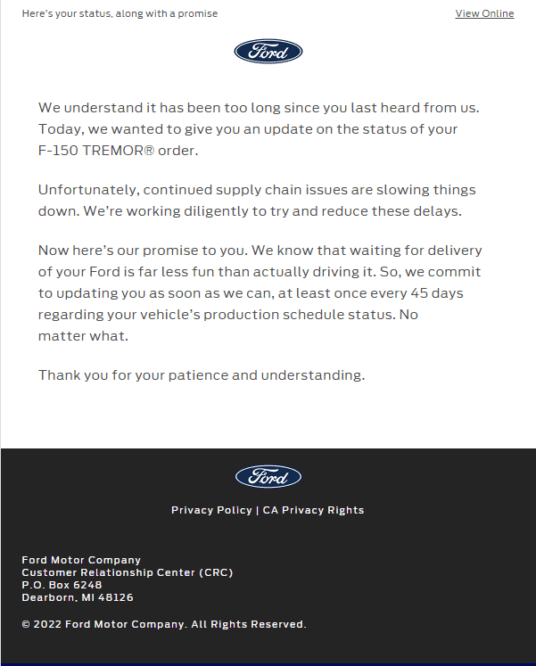 Ford F-150 2023 F150 build date 1662418619910