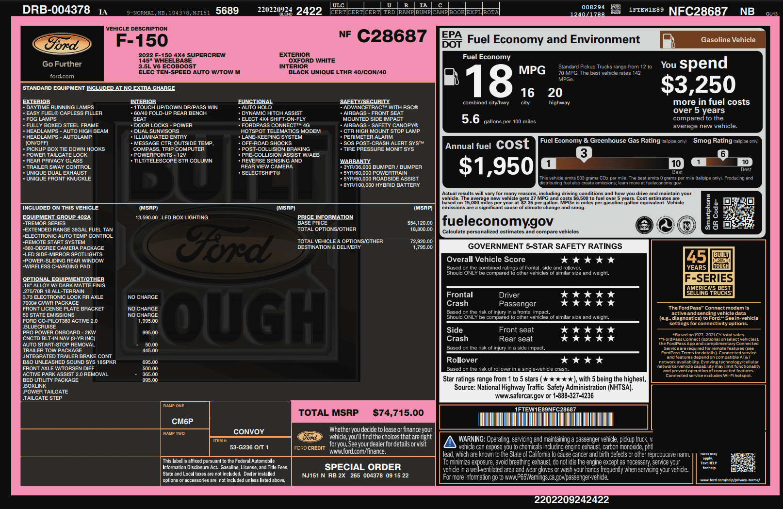 Ford F-150 09/19/22 Build Week -- Final Delivery 1663627338104