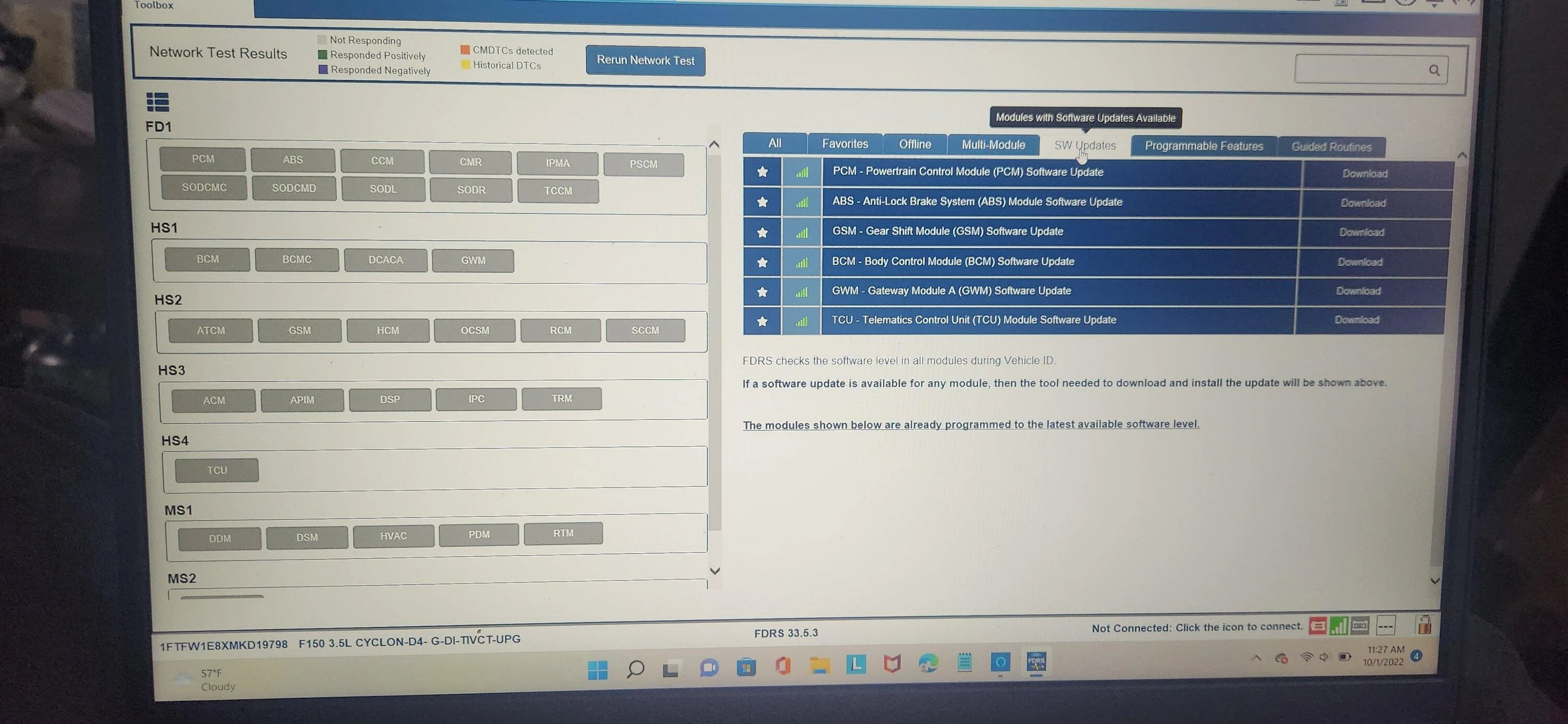 Ford F-150 ECU module programming guide using FDRS 16646379790254576449077803249308