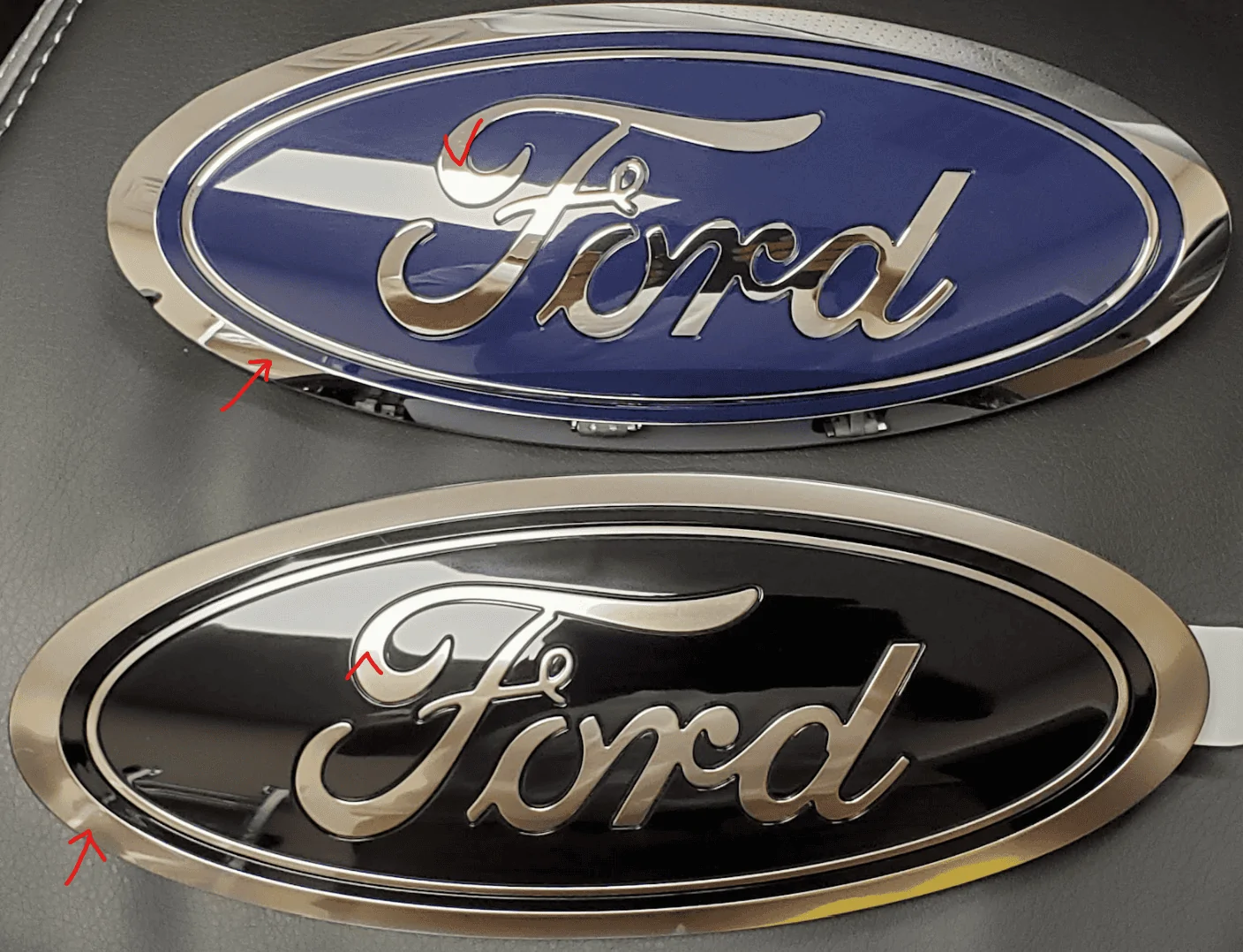 Ford F-150 Black emblem - smoked matte / dull chrome 1665121096339