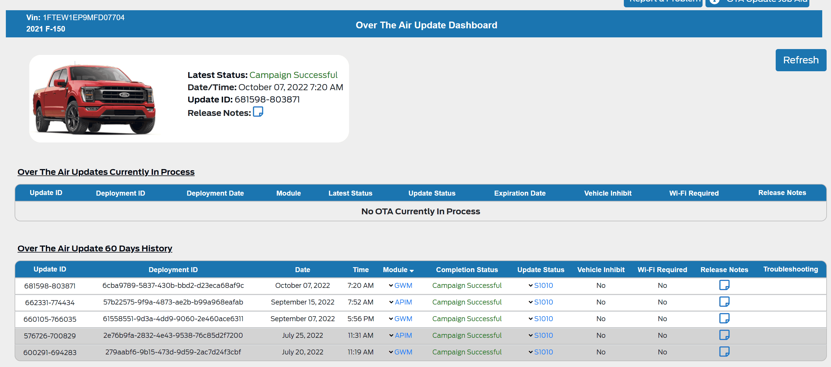 Ford F-150 Software version seemingly stuck & no BlueCruise 1665489312052