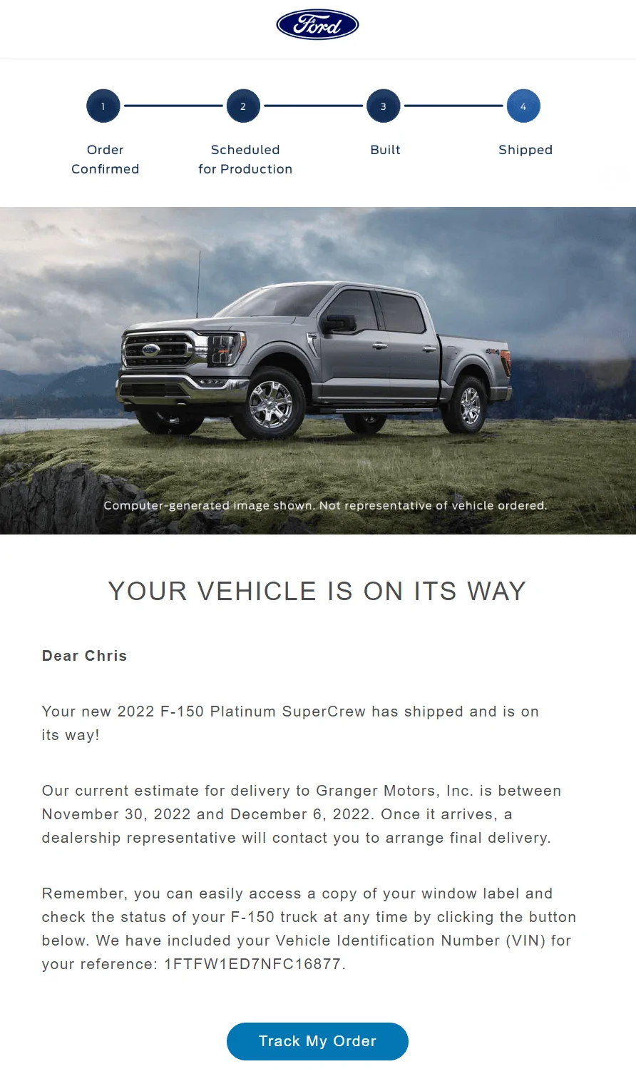 Ford F-150 09/19/22 Build Week -- Final Delivery 1669258868222