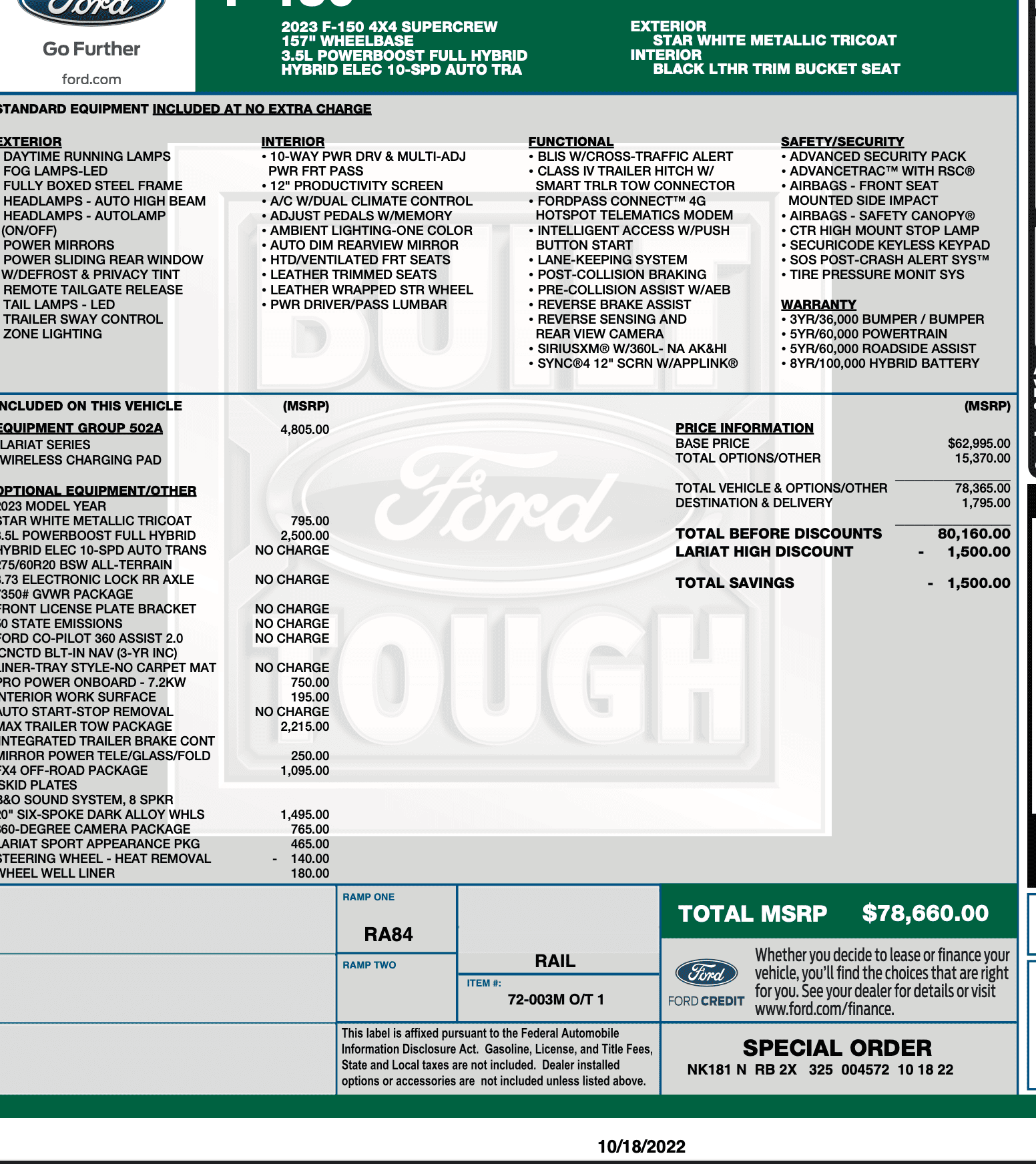 Ford F-150 10/24/22 - Build Week - MY 23 1671084731162