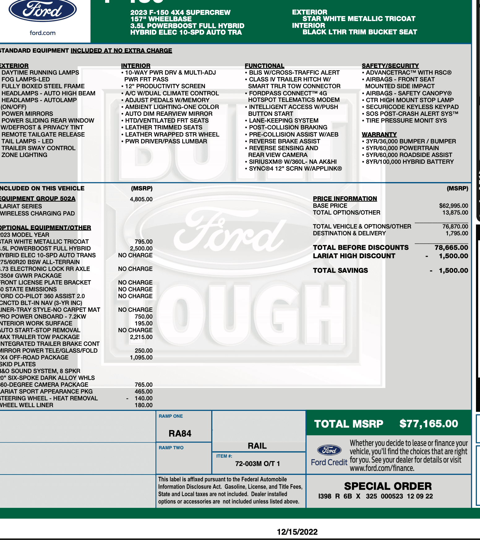 Ford F-150 10/24/22 - Build Week - MY 23 1671084756441